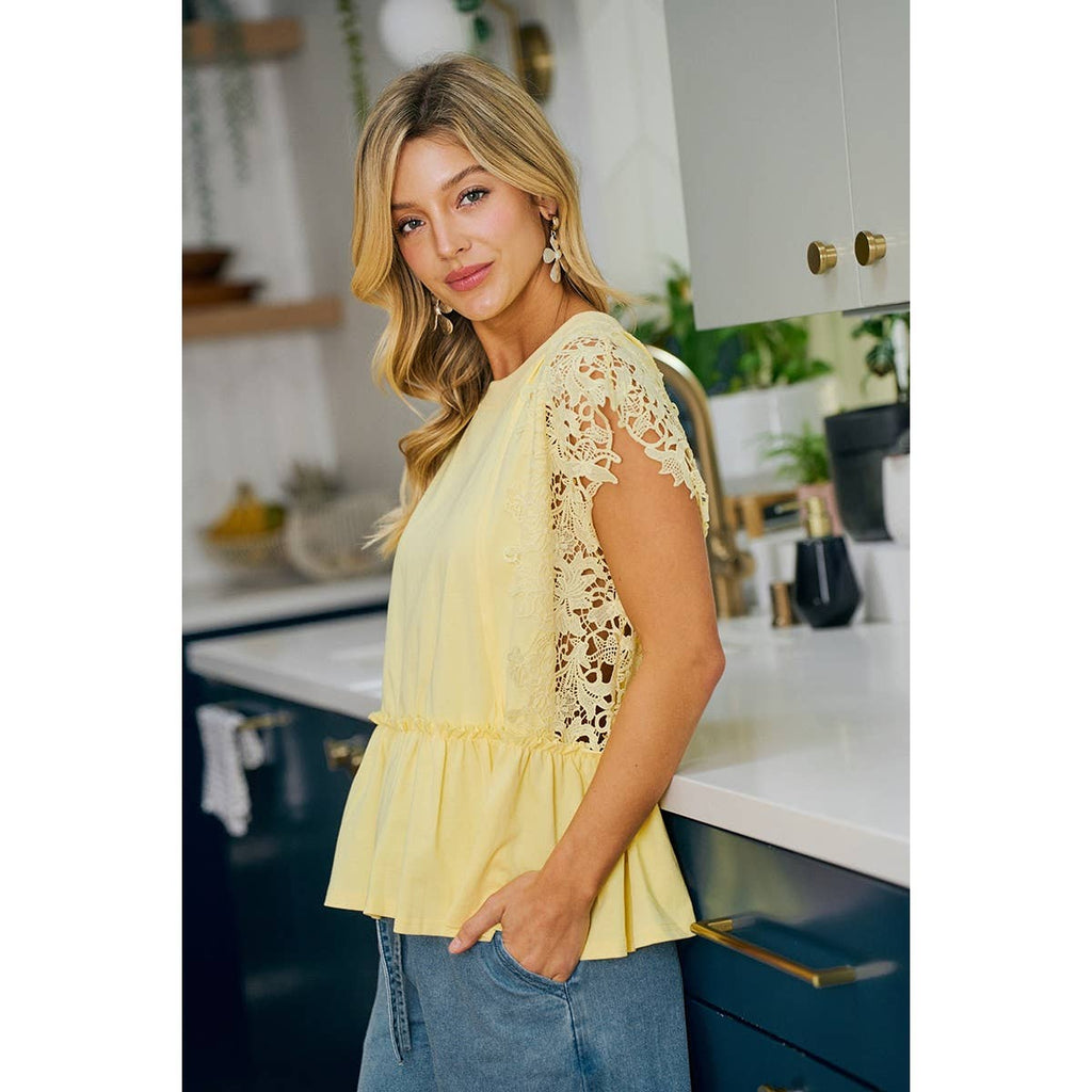 Ruffle Blouse With Lace Details