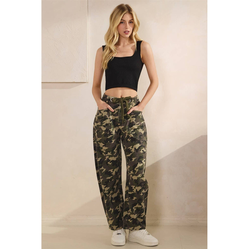 Camo Barrel Jeans (Preorder)