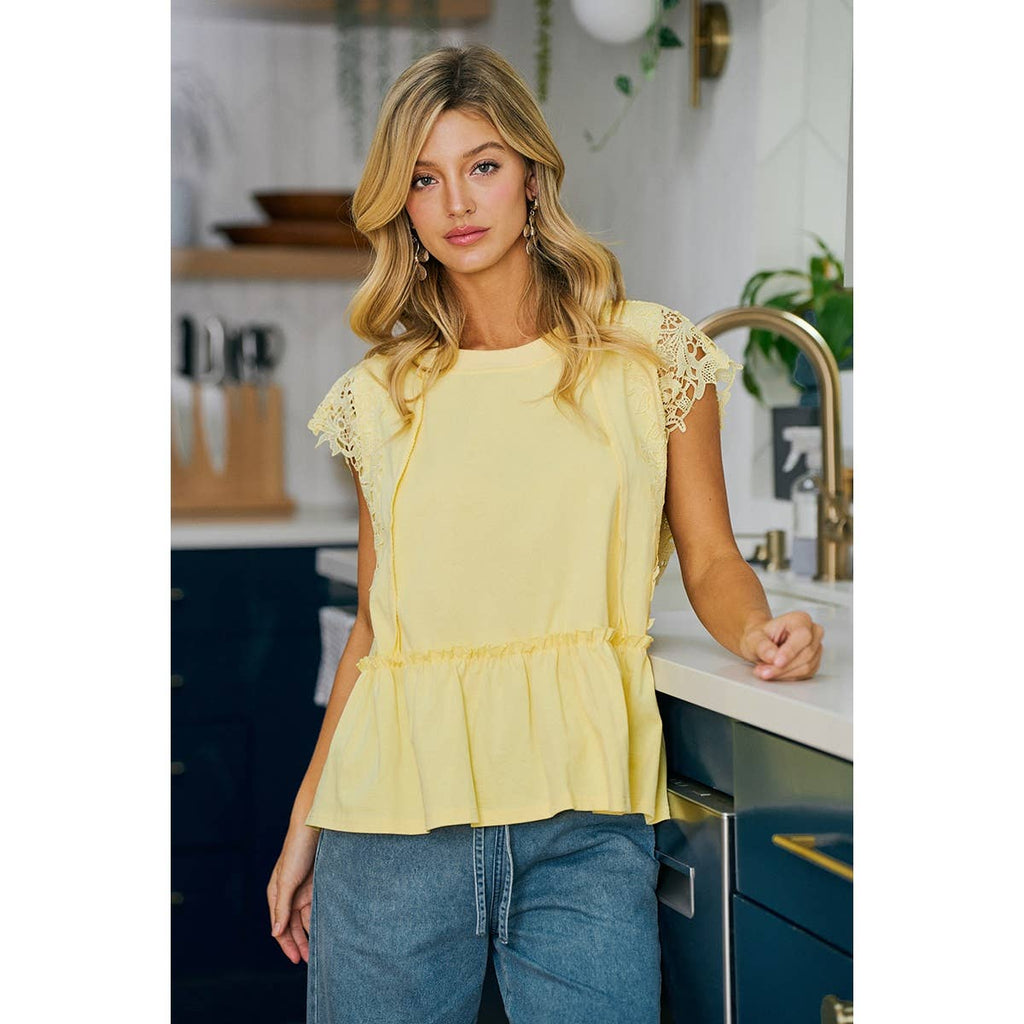 Ruffle Blouse With Lace Details