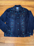Midnight in Turquoise Studded Denim Jacket