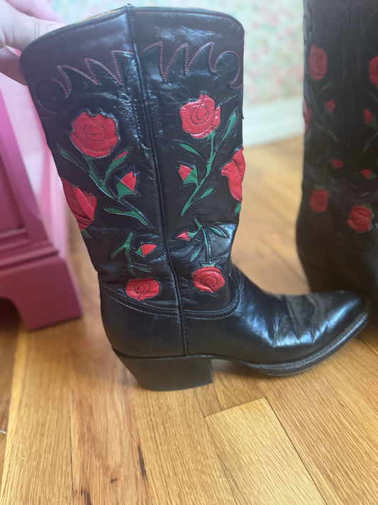 Handmade Rose Boots