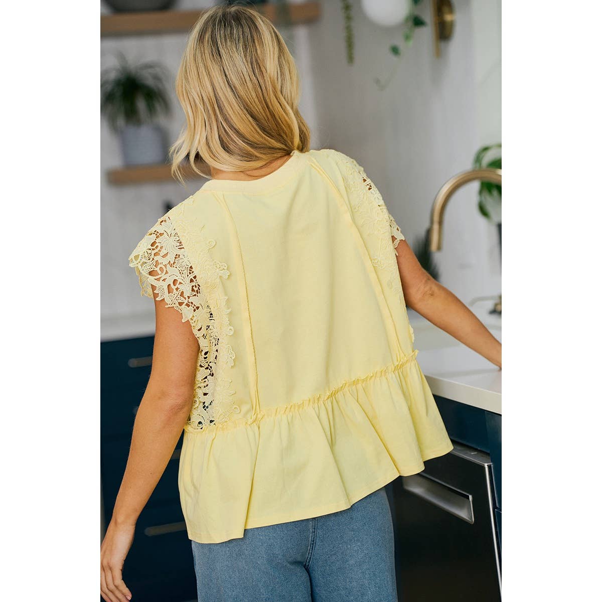 Ruffle Blouse With Lace Details