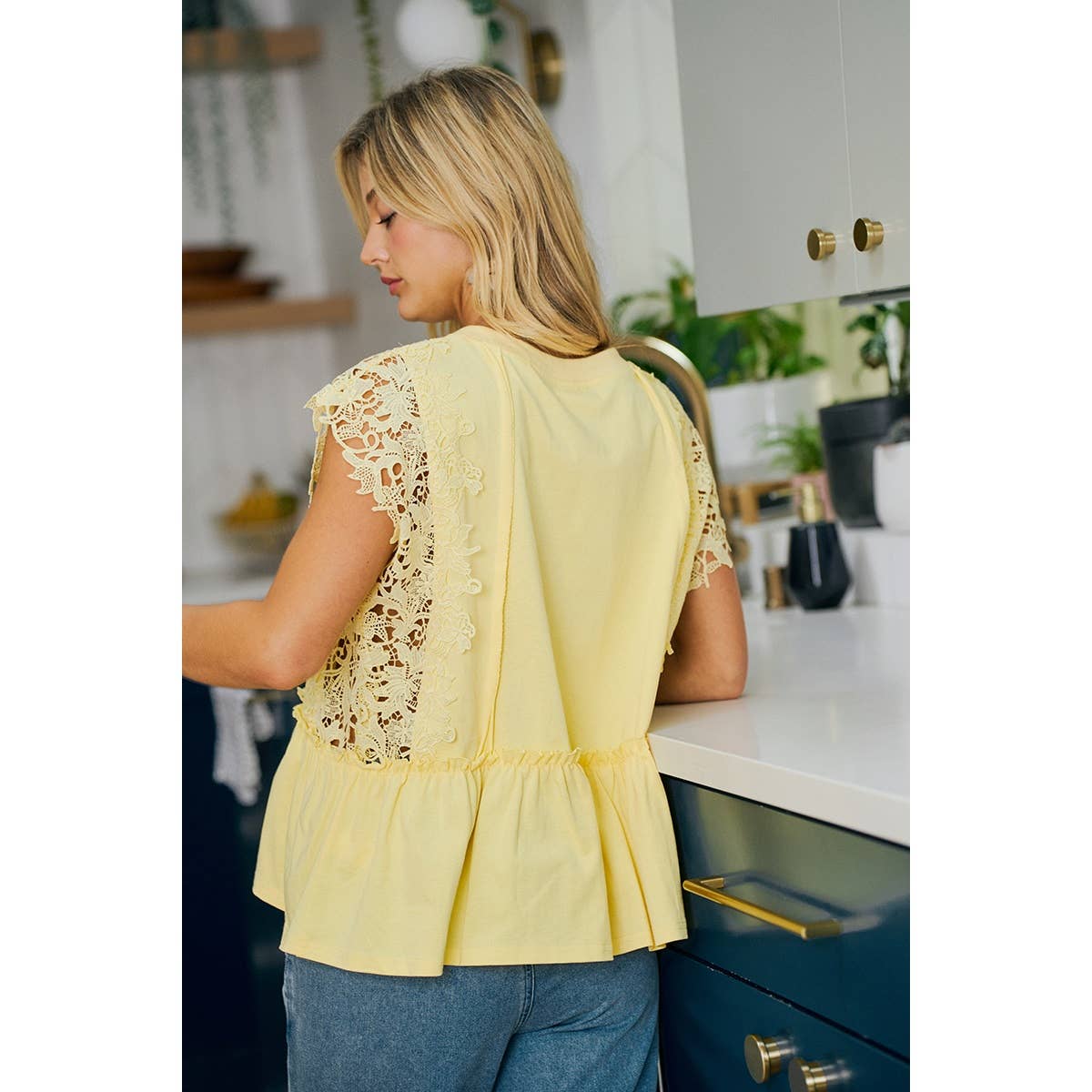 Ruffle Blouse With Lace Details